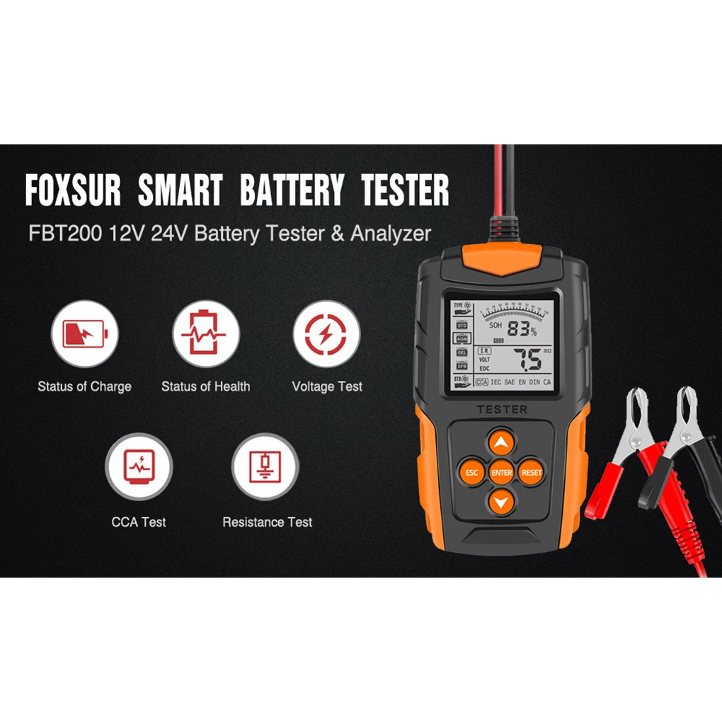 Car Battery Tester LCD Digital Analyzer Li Batteries Tools Supplies