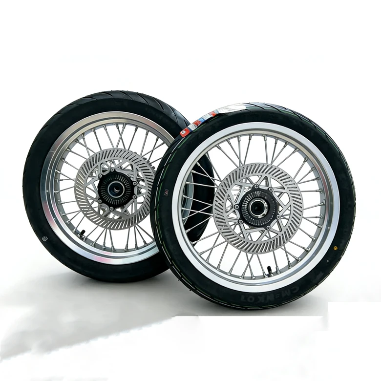 Bee Dirt Bike 17inch Supermoto Street Road Tire Spare Parts Rim Wheel with Sprocket Rotor Disc Brake for surron Ebike