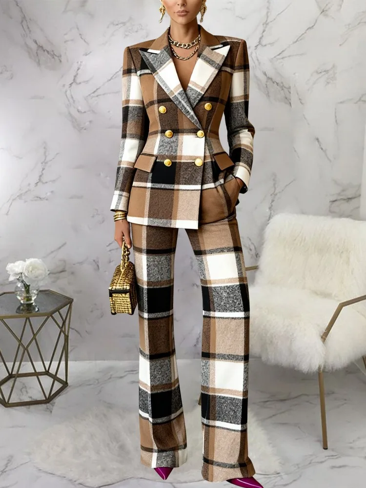 Fashion Set For Women 2 Piece Sets New Arrival Matching Two Pieces Sets Long Sleeve Blazer Top And Pants Suits Outfits Clothing