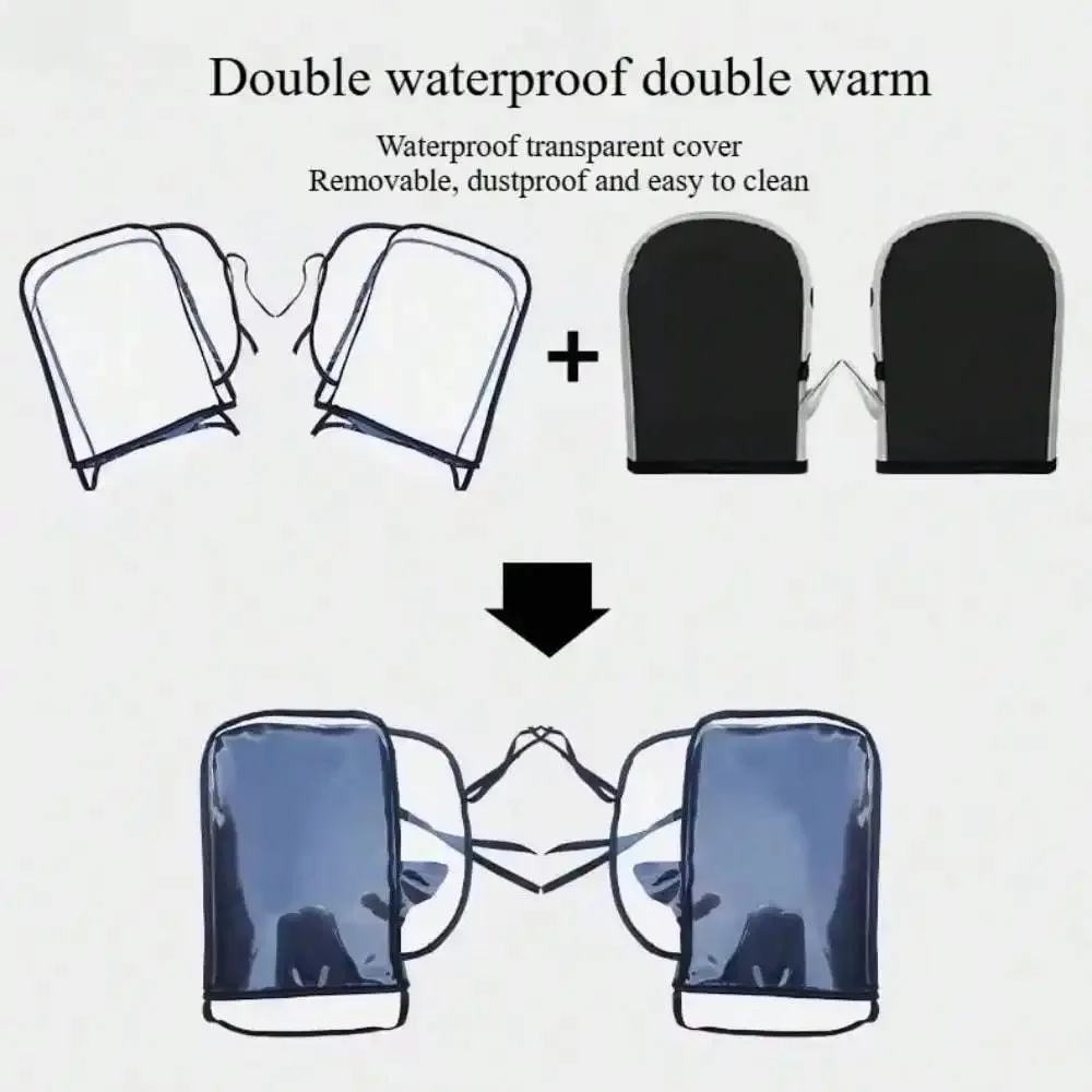 1 Paar Handschuhe mit transparentem Griff für Elektrofahrräder, PVC, winddicht, regenfest, wasserdicht, Motorradgriff-Schutzhülle