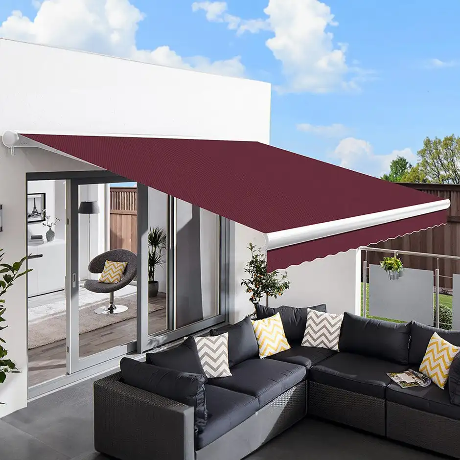 Modern Light Luxury Sunshade Windproof Retract Automatic Full Cassette Awning for Garden Beach Balcony Patio Outdoor Pro
