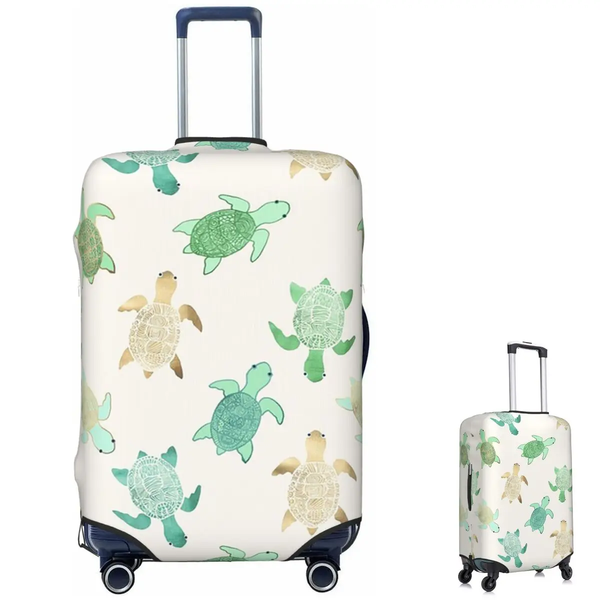 Capa de proteção elástica para mala de viagem, jade dourado e tartarugas de hortelã para 18-32 polegadas