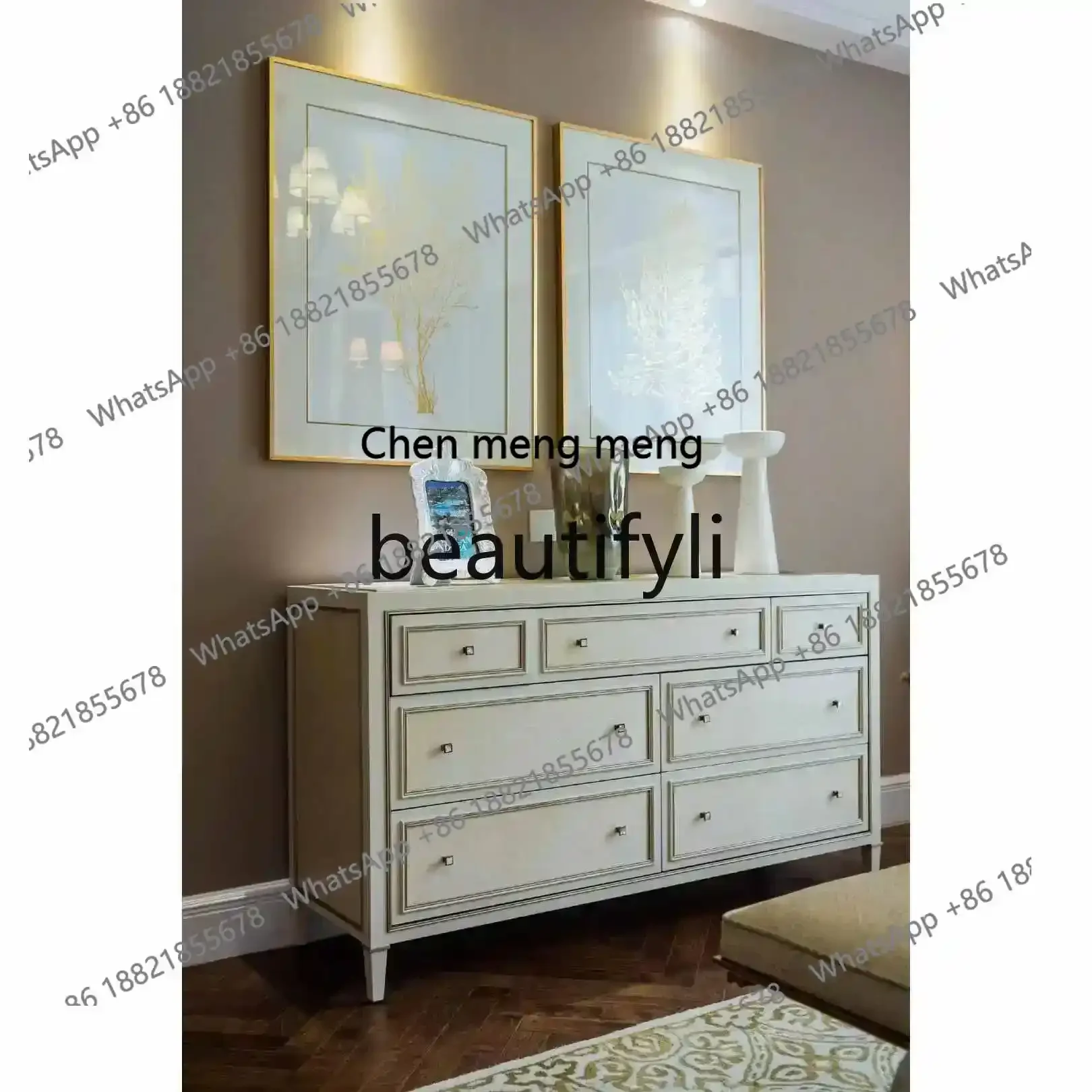 D178  Dresser American light luxury modern storage multi-functional dressing table multi-chest cabinet beautiful home