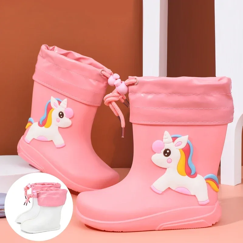 Children Rain Boots Baby Boys Girl EVA Non-slip Outdoor Cartoon Dinosaur Rain Boots for Kids Waterproof Shoes Water Boots Girl