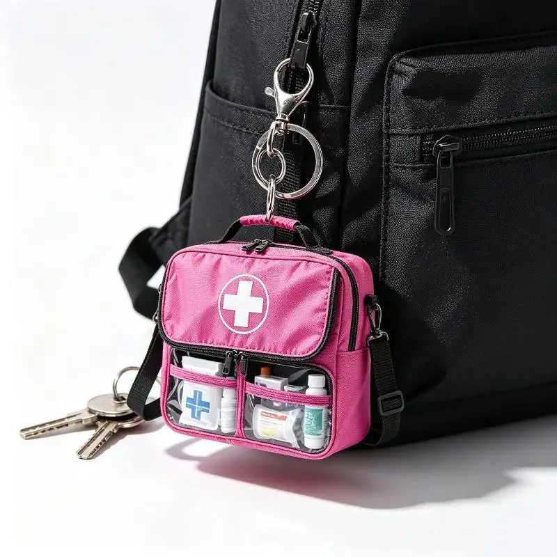 S 2D Flat Acrylic Emergency Bag Keychain Cute  Gift For Nurses Decor Bag Hanging Ornament Car Key Keyring Pendant