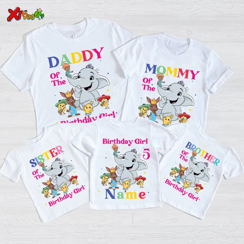 

Canticos 1st Birthday Girl T Shirt Family Matching Outfits Kids Personalized Name Party Toddler T-shirt Family Look 2 3 4 5 Year