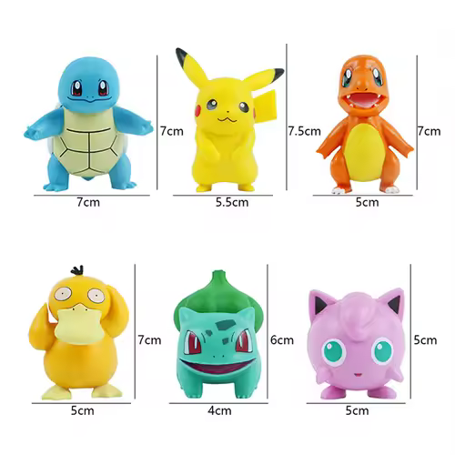 Pokemon Anime Action Figures Pikachu Toys Model Charmander Psyduck Squirtle Jigglypuff Bulbasaur Kawaii Collect Dolls Kids Gift - Image 2