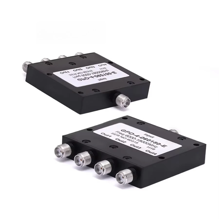 

4-Way SMA Power Divider From 6 GHz to 18 GHz Rated at 20 Watts