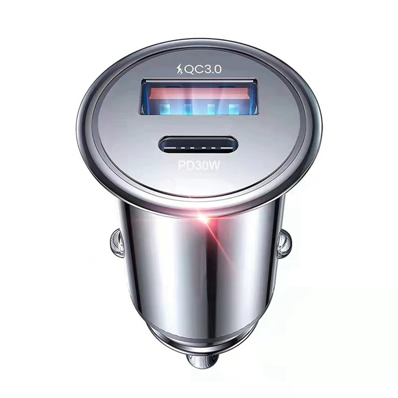 

Металлическое мини-зарядное устройство для автомобиля Qc3.0 48 Вт USB Type-C