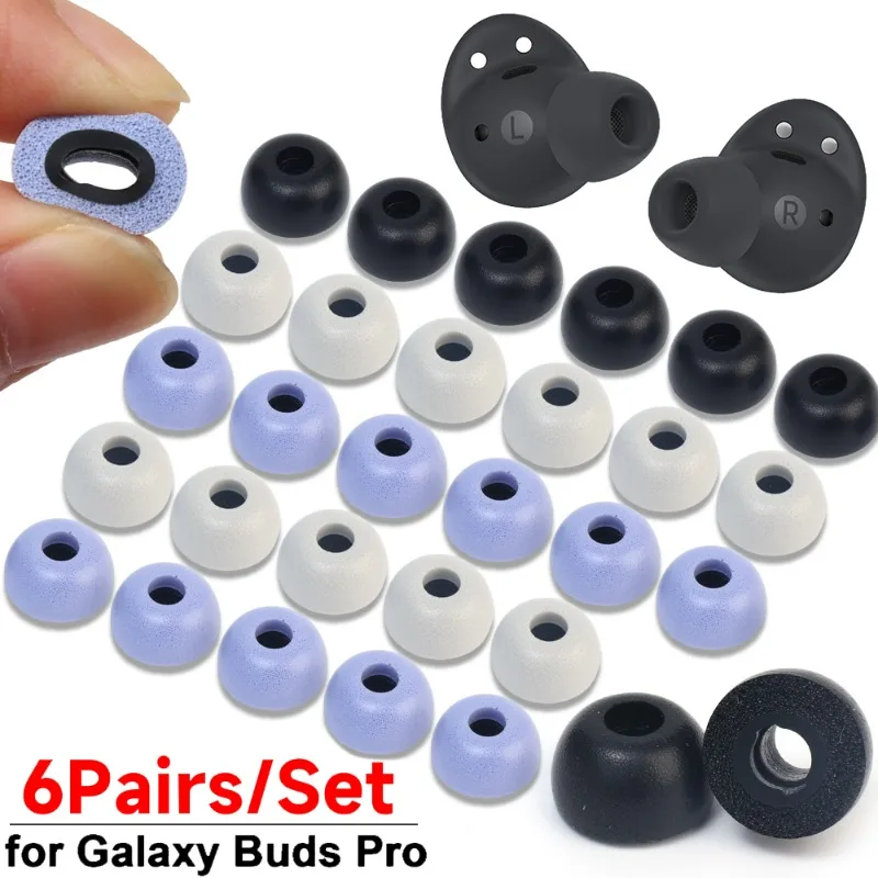 1/3/6Pairs Memory Foam Eartip for Samsung Galaxy Buds Pro Anti-Slip Replacement Earbuds EarPlugs Ear Pads Caps Accessories S M L