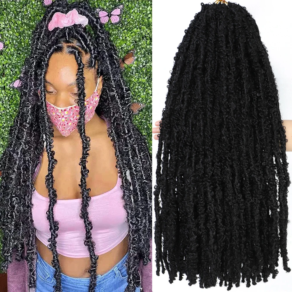 

Butterfly Faux Locs Crochet Hair 36 Inch Pre-looped Distressed Locs Soft Locs Crochet Hair For Black Women Crochet Braids Hair