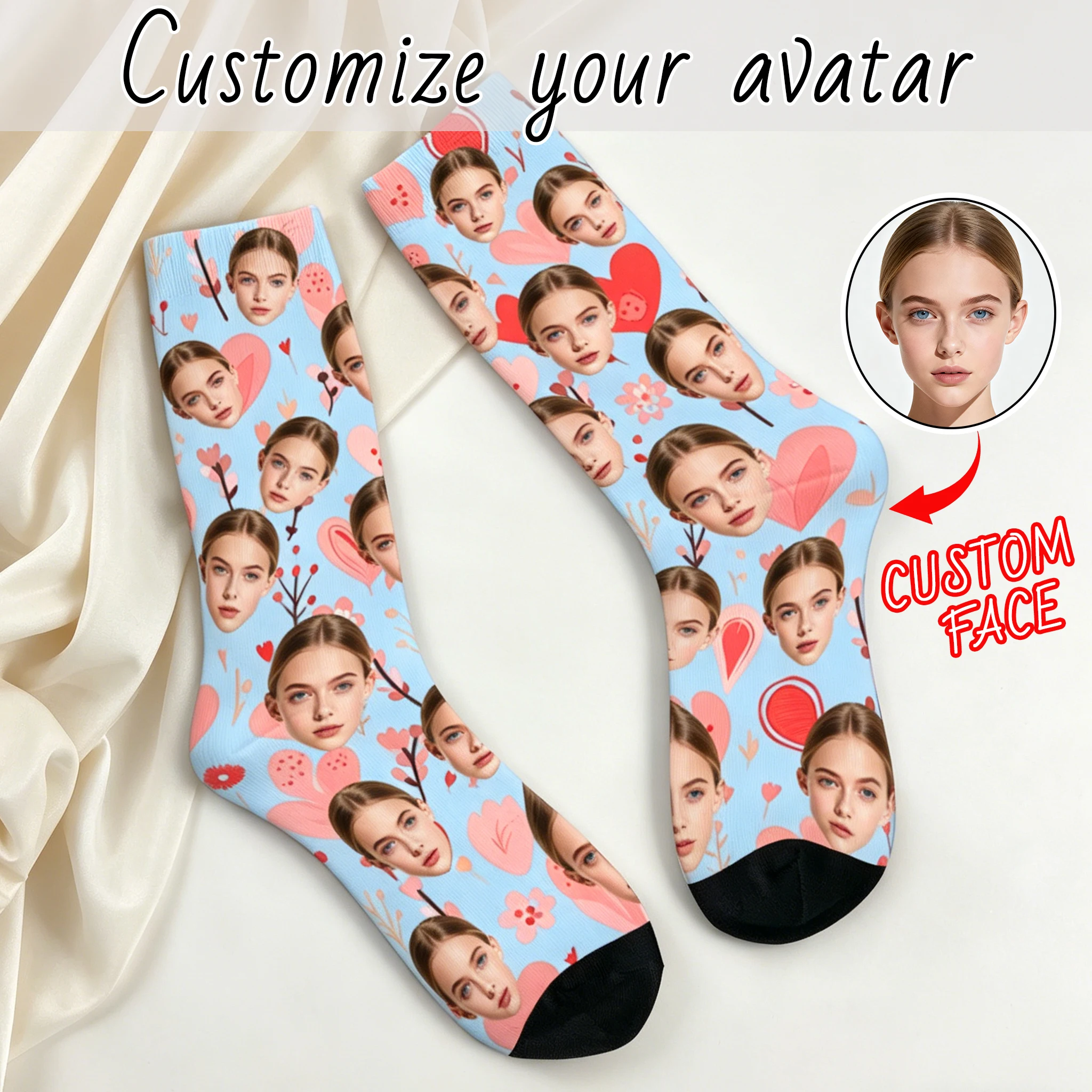 

Customized face shaped socks DIY Unisex customized socks Personalized picture socks Photo socks Customized socks as gifts