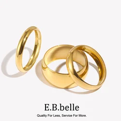 E.B.belle Multi Glossy Bracelet Hypoallergenic 18K Gold Plated Bracelets for Women Silver Color 316L Stainless Steel Accessories