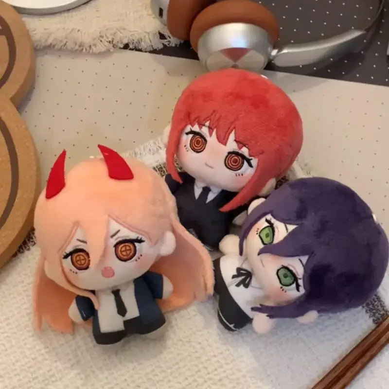 Porte-clés en peluche doux en coton PP, personnage Makima version Q de Chainsaw Man, décoration de fermeture éclair, cadeau