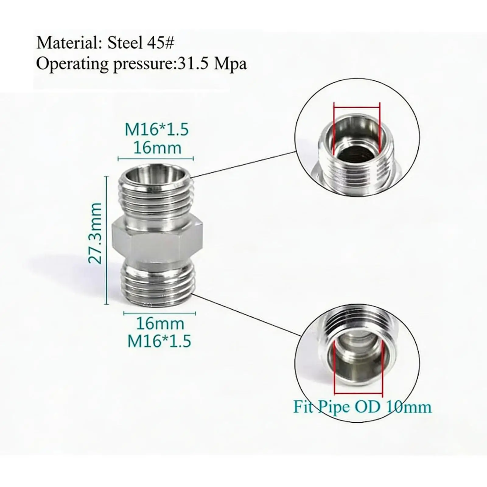 

Durable Carbon Steel Hydraulic Full Port Adapter 16mm to 16mm Excavator Pipe Fittings for Water Pump Applications