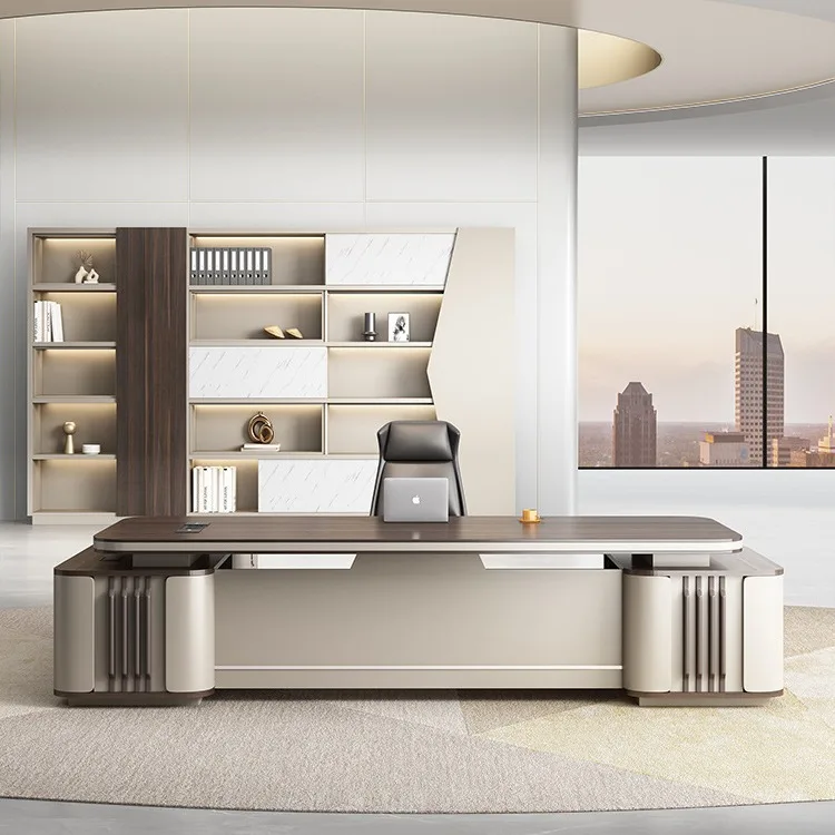 President boss table modern supervisor manager table light luxury office furniture large desk office desk and chair combination