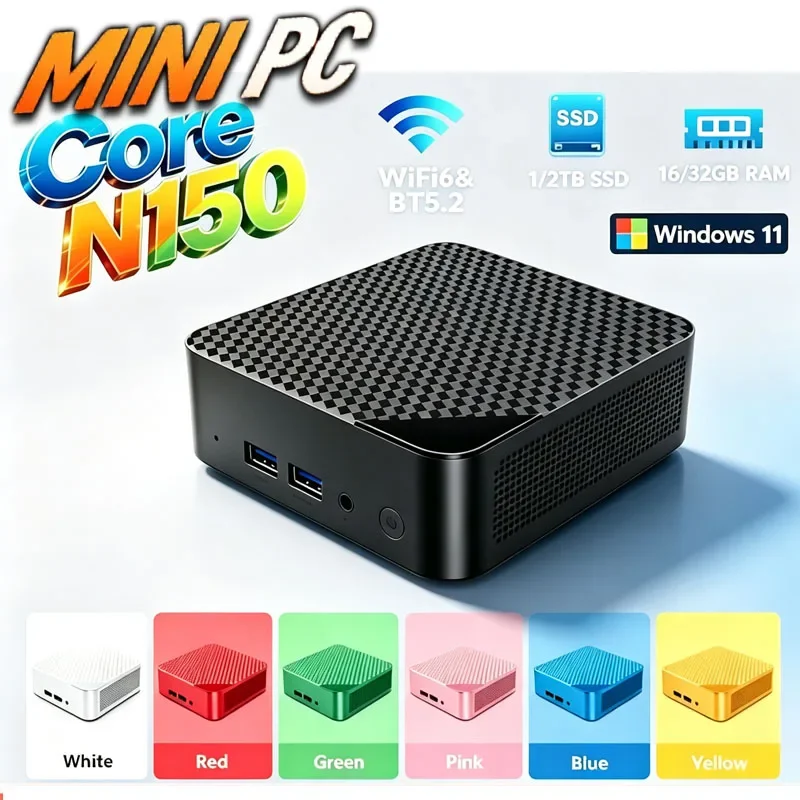 intel-core-n150-portable-mini-pc-16gb-ddr4-m2-nvme-ssd-triple-4k-wifi6-silent-cooling-office-home-desktop-2026-pro