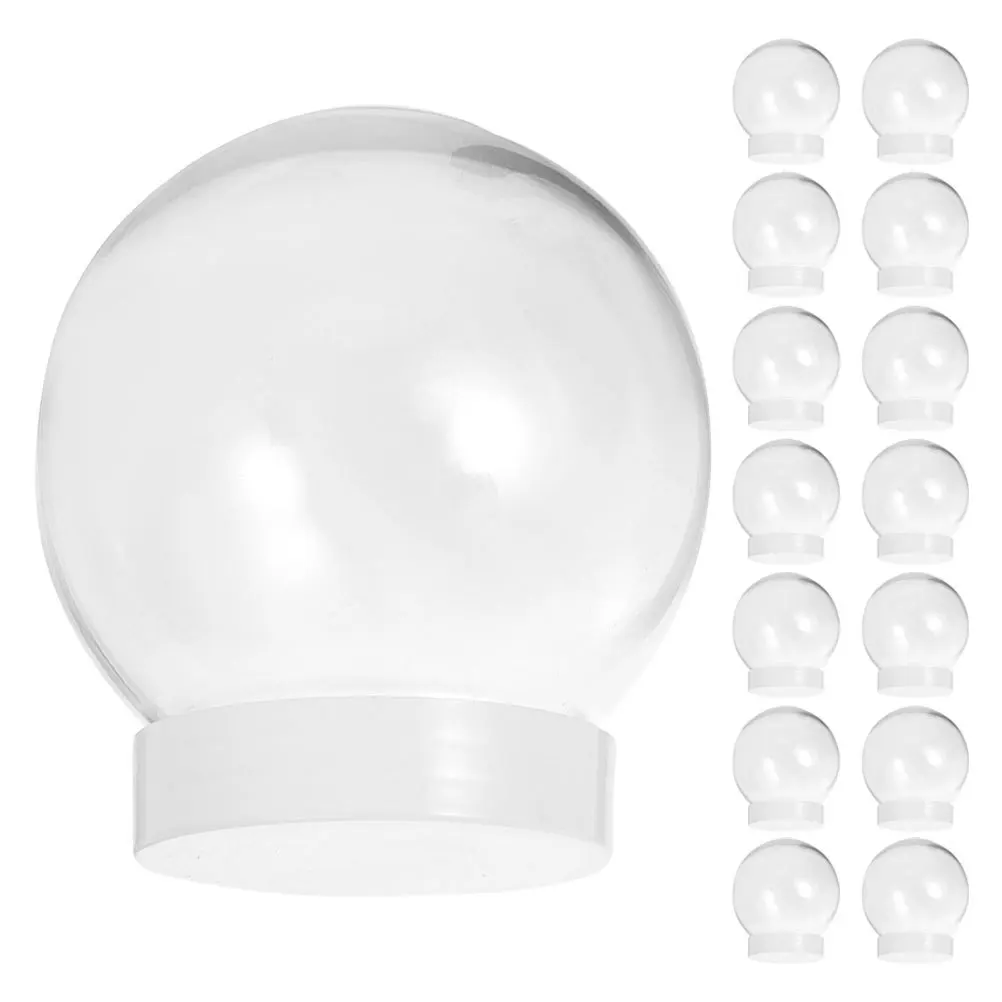 

15 Pcs Crafts for Adults Water Globes Clear DIY Snow Snowman Plastic Transparent