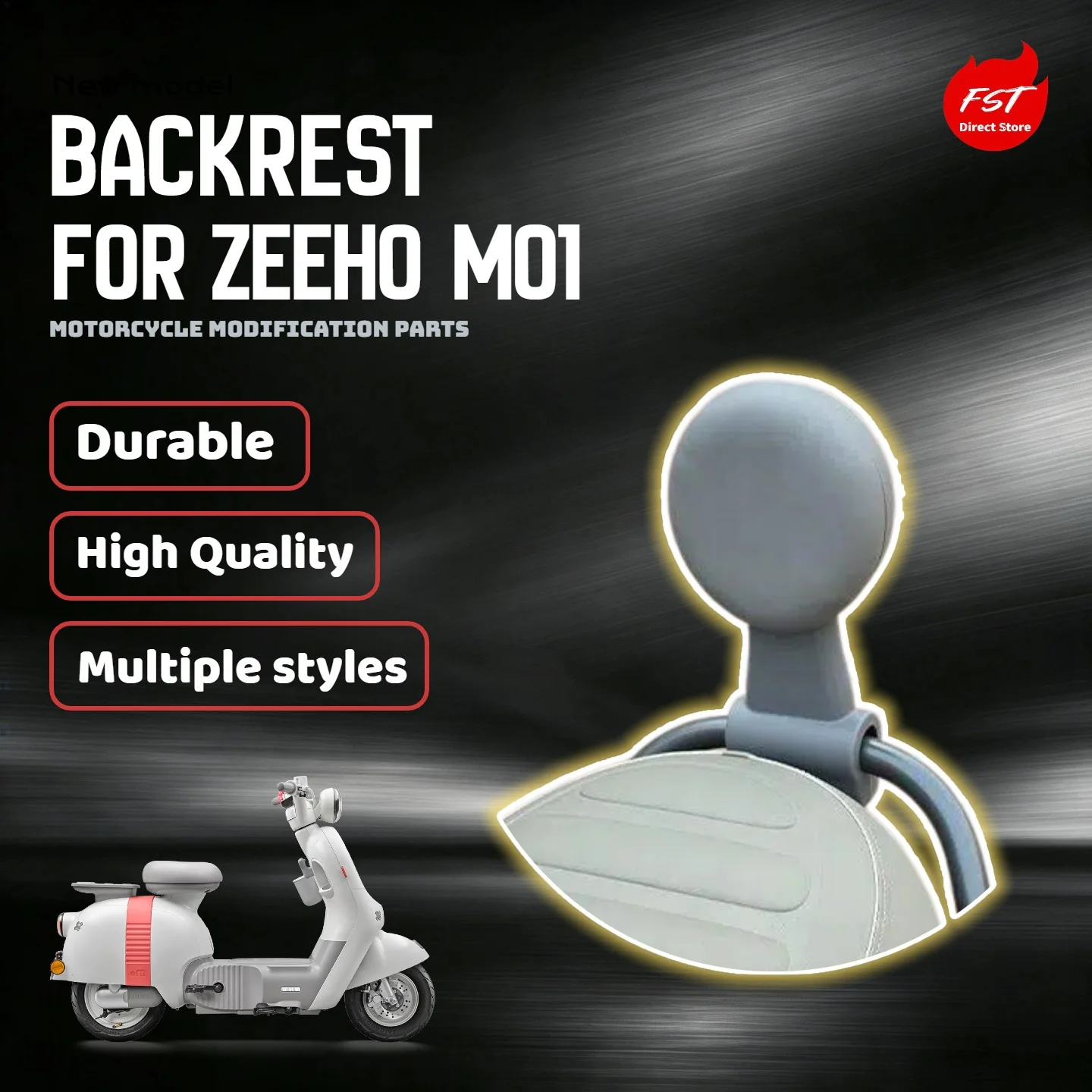For Zeeho M01 integrated seat electric scooter modified rear backrest cushion