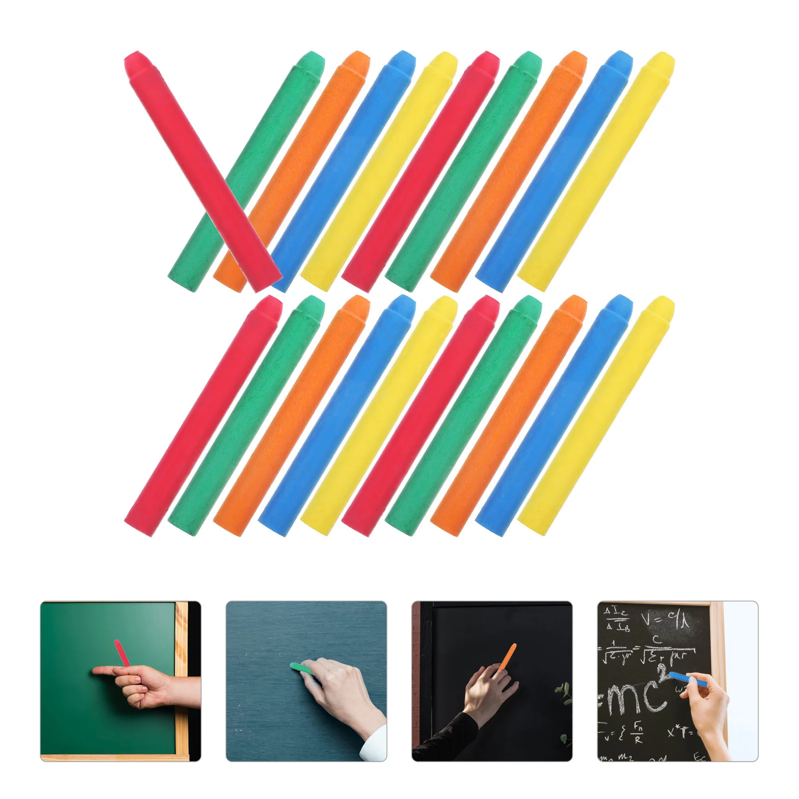 

20Pcs Water Soluble Colored Dust Free Chalks Safe Non Toxic Chalk for Blackboard Sidewalk Drawing Chalk for Kids Adults Students