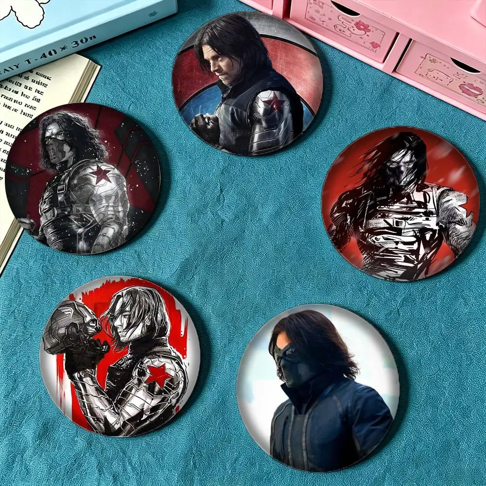 Bucky Barnes Winter Soldier 25 32 44 58 75mm Badges Personalized Round Brooches Pins Accessory Gift