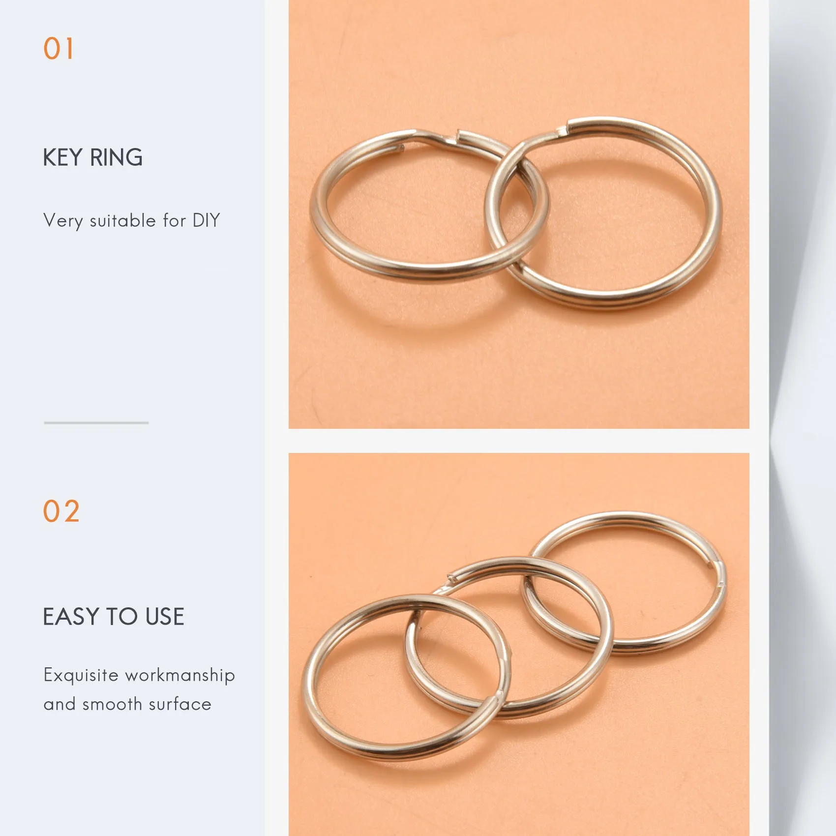 Trending 100 stuks, 1 inch sleutelhanger open sleutelhanger metalen sleutelhanger platte ring voor huishoudelijke autosleutelhanger