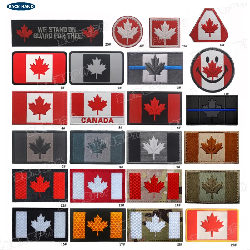 Canadian Flag Quebec Flag Embroidered Armband Badge Embroidered Patches for Clothing Military Patch Patches on Clothes Sewing