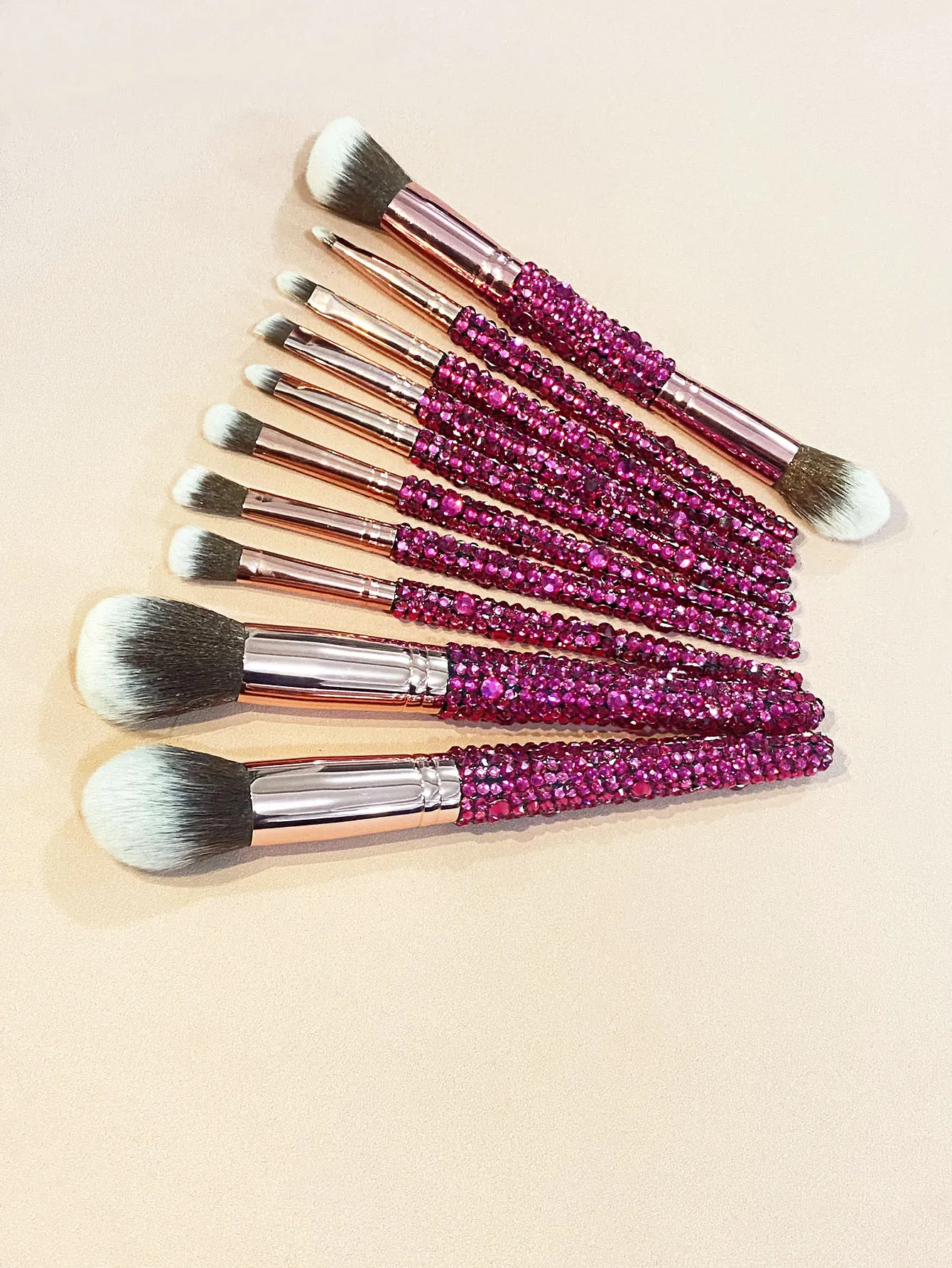 Diamond-Studded Makeup Brushes,  Foundation Blush, Loose Powder Brush, Repairing Brush, Concealer Brush, MakeupBrush Set, 10Pcs