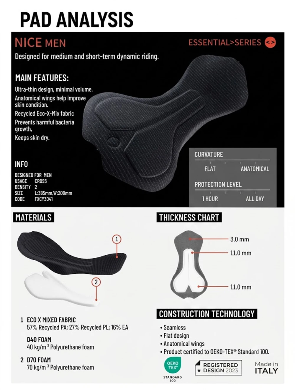 361 Degrees Cycling Bib Shorts Pro Herren Bretelle Nahtlos mit Elastischem Sitzpolster Atmungsaktive Trägerhose für Männer und Frauen – Detail 8