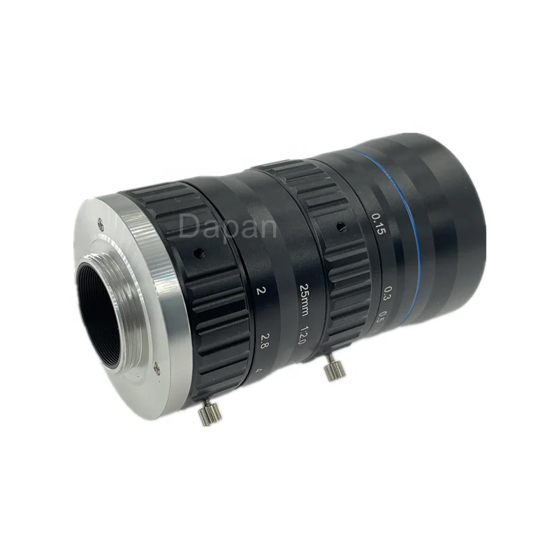 Low Distortion 10MP 4/3 Inch High Resolution 25mm C Mount Lens FA Machine Vision F2.0 Manual Iris Industrial Camera Lens