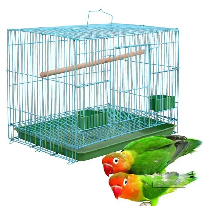 Wire Rectangular Small Cage for Small Birds and Canaries Rekord Equipped Feeders