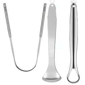 Pembersih Pengikis Lidah Logam Premium 1 buah/3 buah untuk Dewasa & Anak-anak, Sikat Pengikis Lidah Baja Tahan Karat Portabel untuk Menghilangkan 6 penjualan terbaik tounge scrapper - №