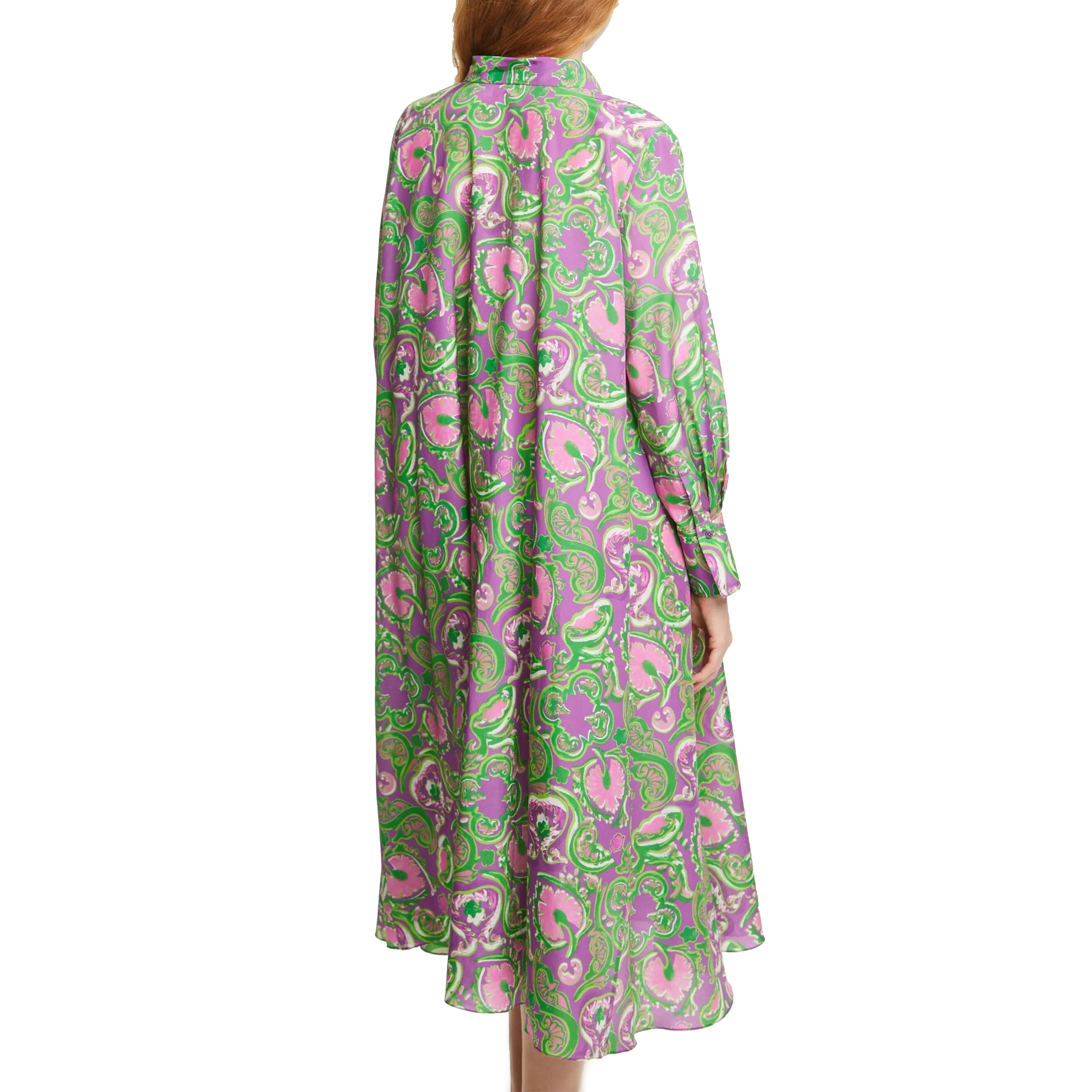 CHCH Women\'s Dress New Long sleeved Polo Collar Printed Shirt Dress Business Casual Long Dress