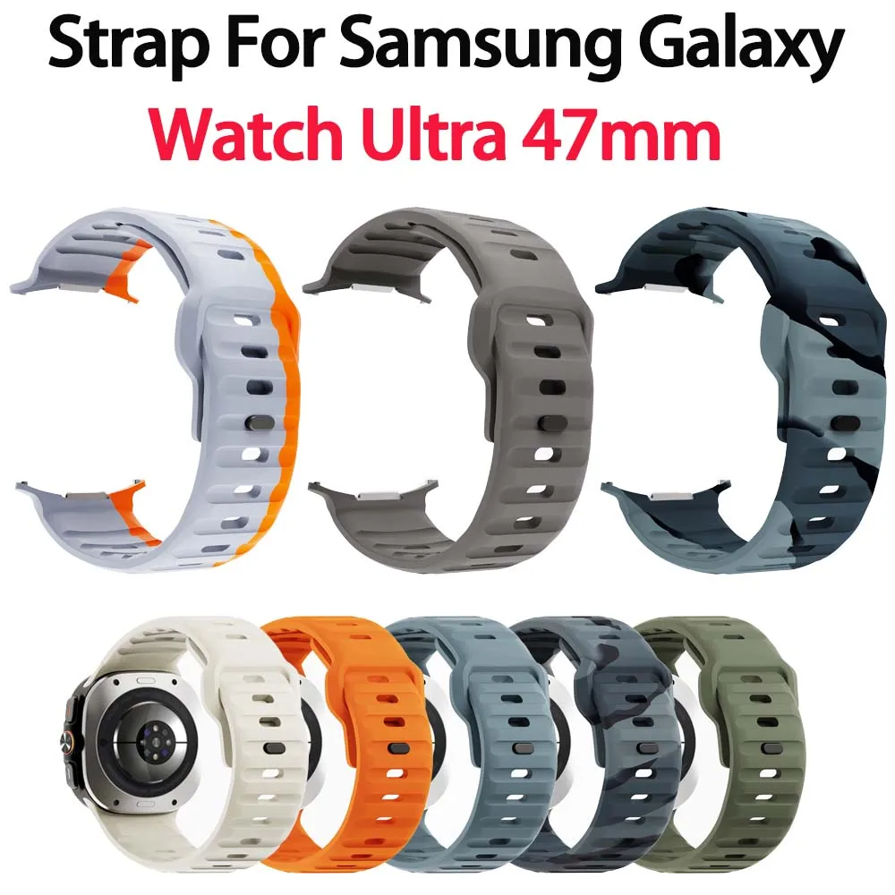 For Samsung Galaxy Watch 7 Ultra Strap 47mm Accessories correa Sport Silicone Bracelet For Samsung Galaxy Watch ultra band 47 mm
