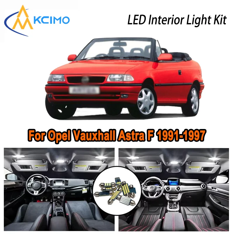 

For Opel Vauxhall Astra F 1991-1997 1992 1993 1994 1995 1996 LED Interior Dome Map Trunk Light Kit Car Led Lamps Canbus No Error