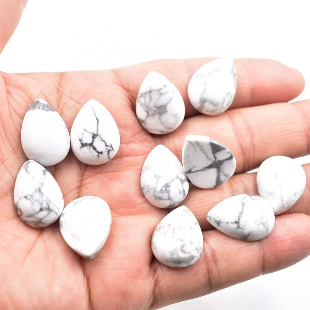Kostenloser Versand 30 Stück/Los Großhandel 15x20mm verschiedene Naturstein-Wassertropfen-CAB-CABOCHON-Perlen für die Herstellung von Schmuckzubehör. – Detail 7