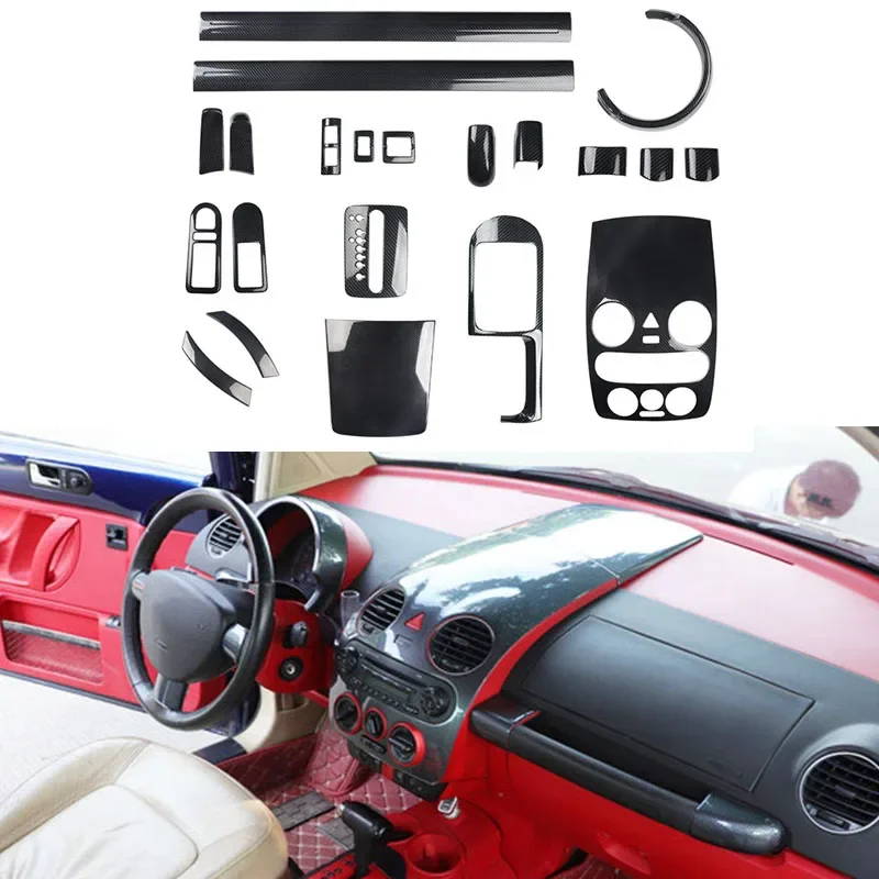 

Для Volkswagen Beetle 2001-2012 углеродное волокно цветная панель передач метр наклейка центральное управление крышка выхода воздуха аксессуар для интерьера