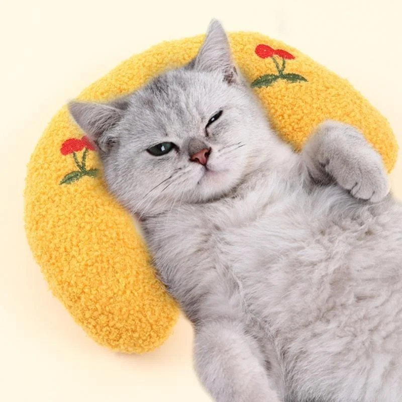 Cat Pillow Pet Cat Dog Sleeping Pillow Soft U-shaped Pillow Cat Toy Pet Toys Pet Supplies  аксесуари для котів