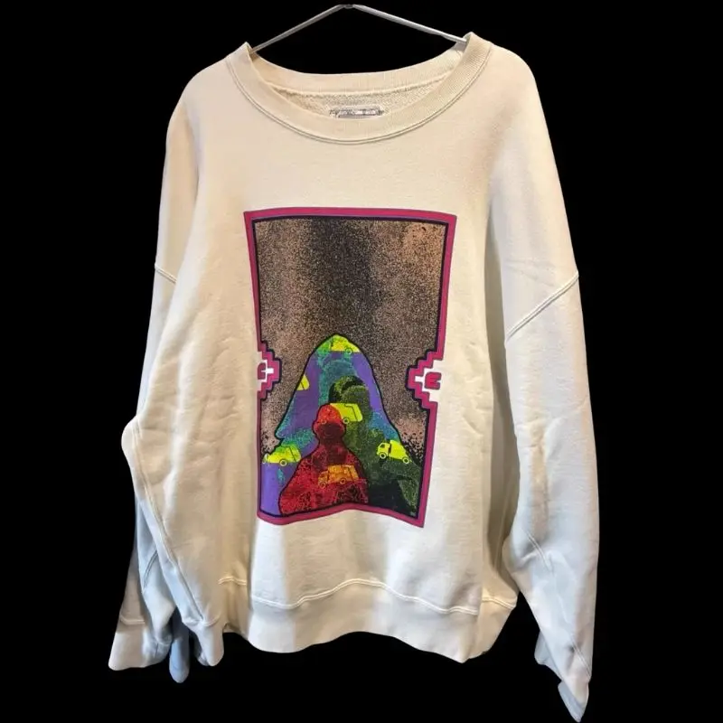 Heavy Duty Cotton CAVEMPT Sweatshirts Vinatge Hiphop Street Psychedelic Women's Face Frame Round Neck Pullover Men Tops