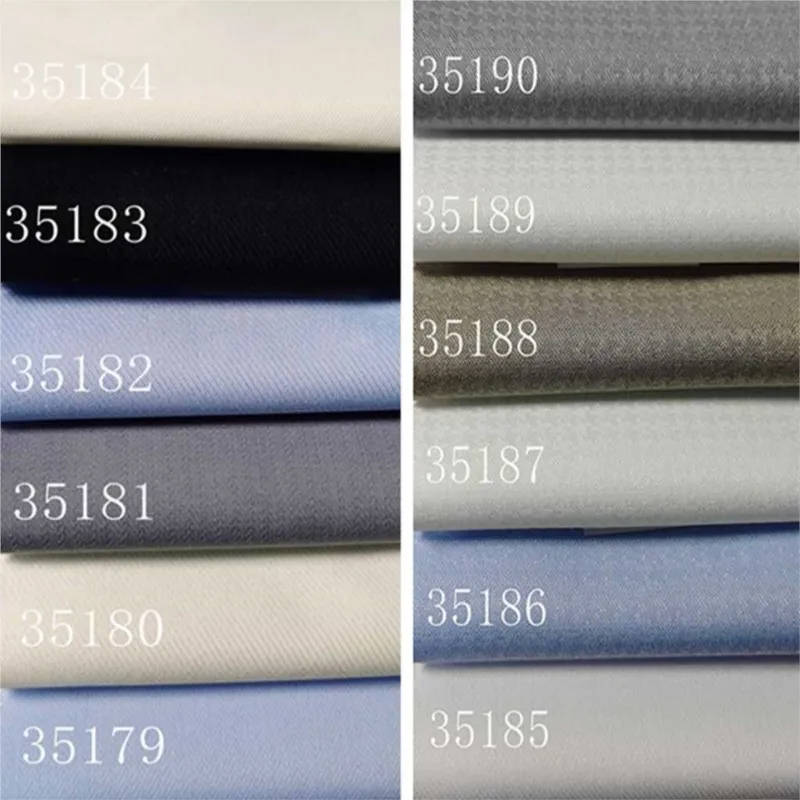 Anti-wrinkle solid color dark stripe blue white shirt fabric men and women long-sleeved short-sleeved dress