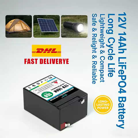 14AH🧂12V Rechargeable Lifepo4 Battery fit Phosphate Battery with BMS🥢for Ups,Reliable RV,Off-Grid,Marine&amp;Solar Applications