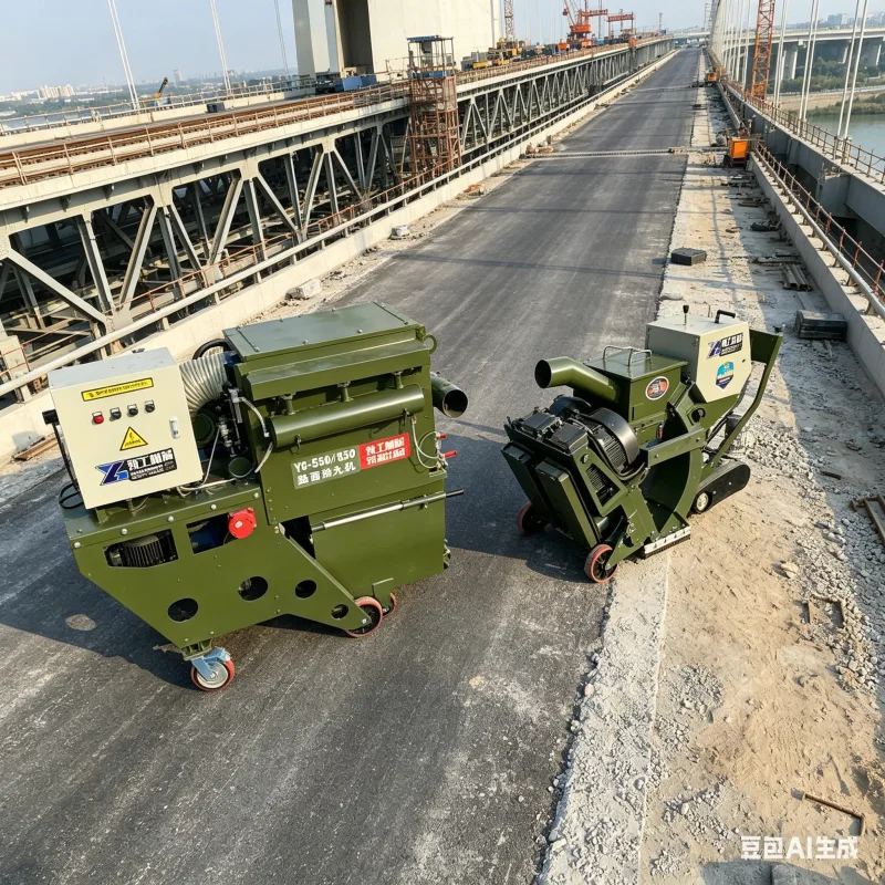 270mm 550mm 850mm Road Shot Blaster Series For All Surface Prep Needs Single And Double Motor Concrete Blasting Tool