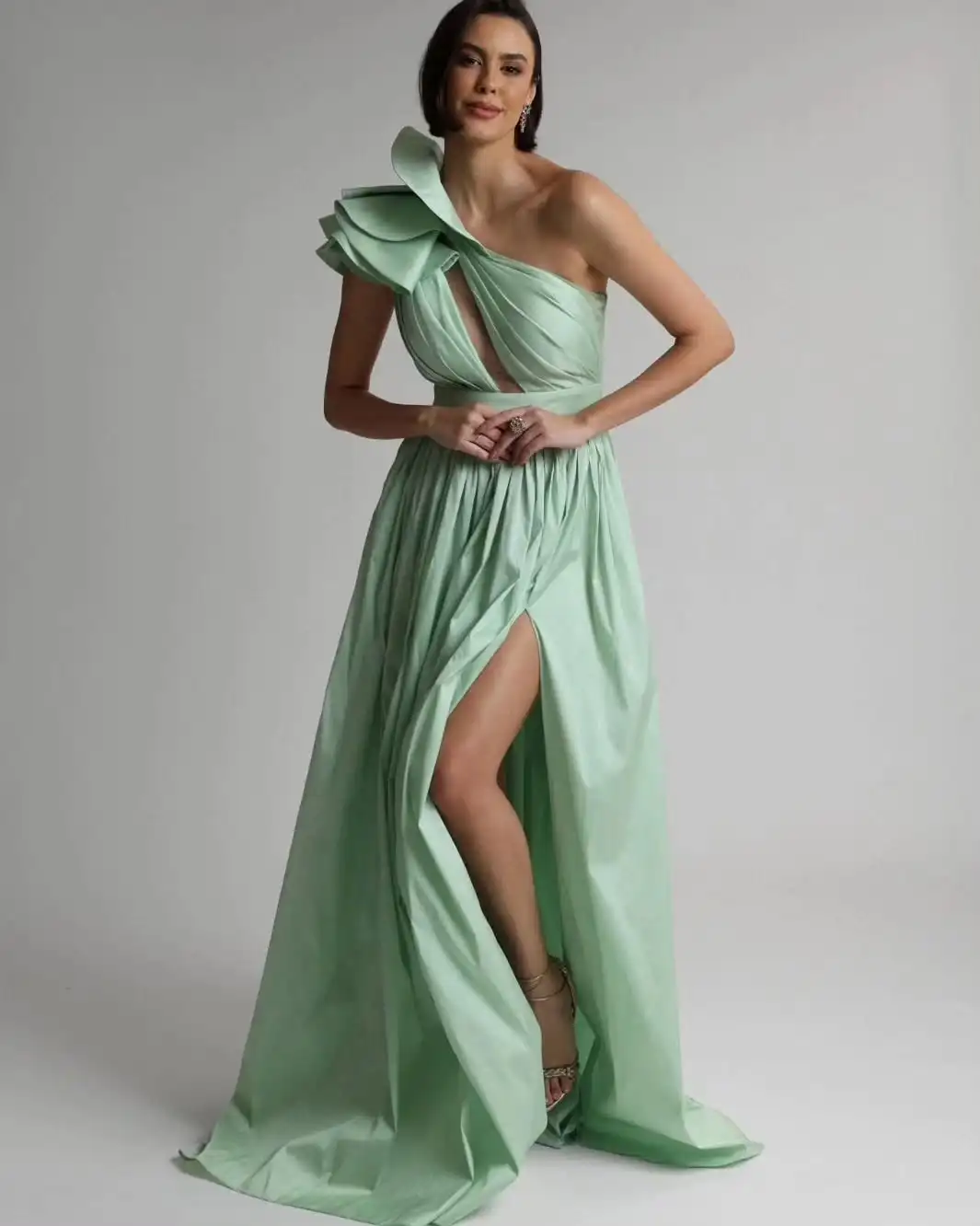 Customized Fashion Strapless Jersey Sleeveless Evening Dresses Elegant A-Line Floor Length Celebrity Gowns Vestido De Noche