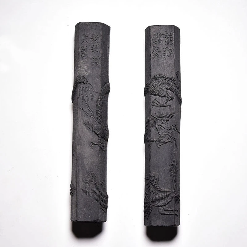 Antique 80's Old Ink Stick Pure Pine Soot Traditional Chinese Painting Inkstick Calligraphy Writing Dense Grinding Ink Block