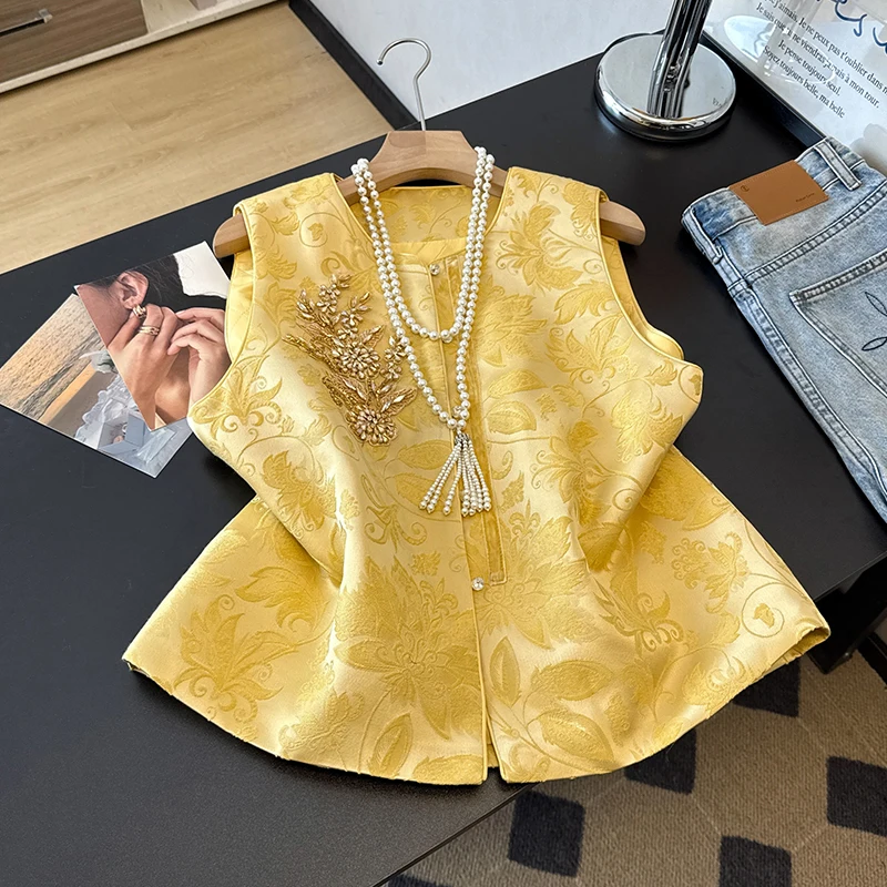 New 2026 Women's plus Size Autumn Winter Chinese Style Set Vest Jacket Base Shirt Two-Piece Set Thickened Commute Style round...