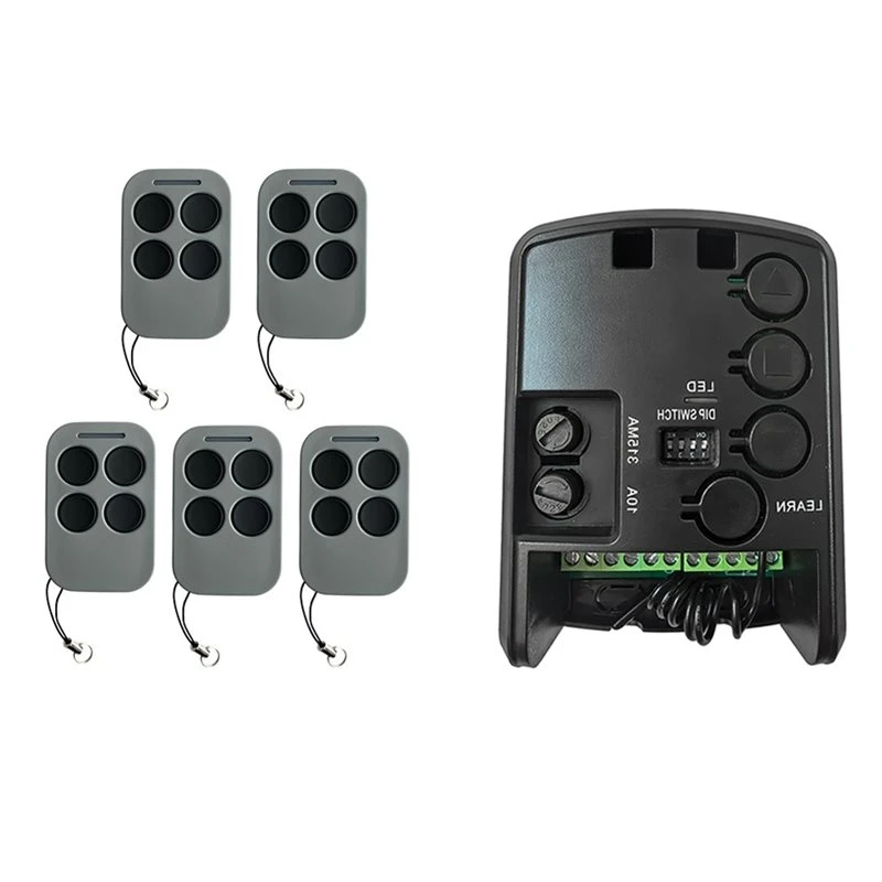 T23C AC220V Tubular Motor Control Board With 5X Remote Control Garage Door Receiver Shutter Motor Universal Control Panel