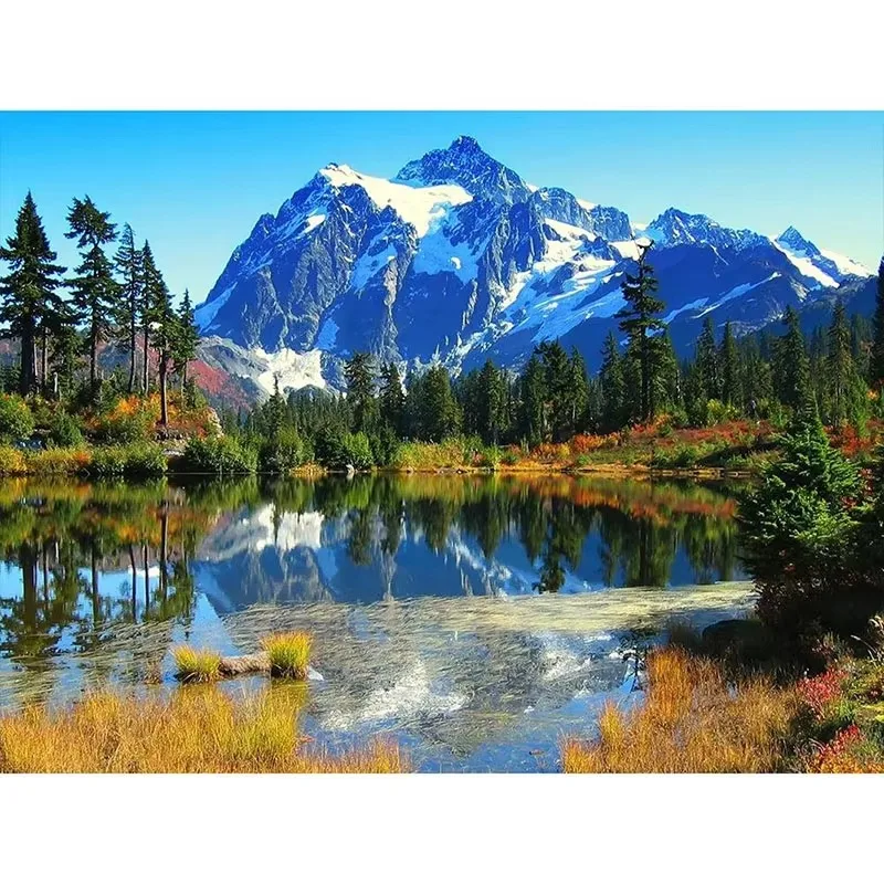 500/1000/1200/2000 PCS Snow Mountain Lake Forest Puzzle Creative Puzzle Jigsaw Birthday Gifts Home Decoration Unique Gifts