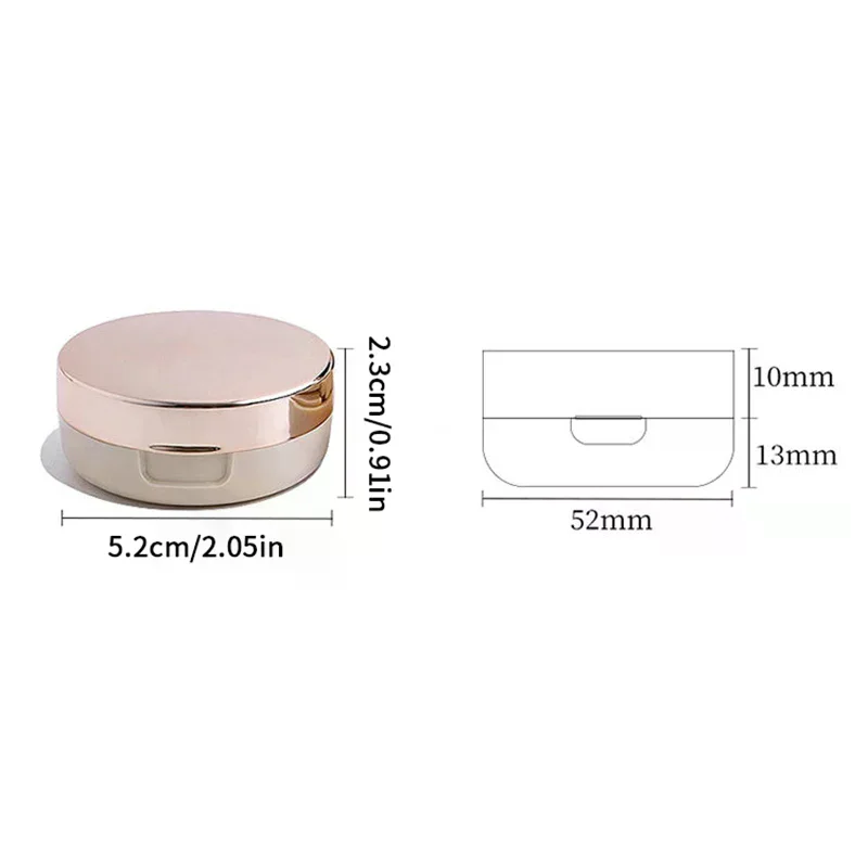 6 جرام وسادة هوائية فارغة علبة منتفخة محمولة لمستحضرات التجميل مع مرآة إسفنجية لبودرة كريم أساس BB