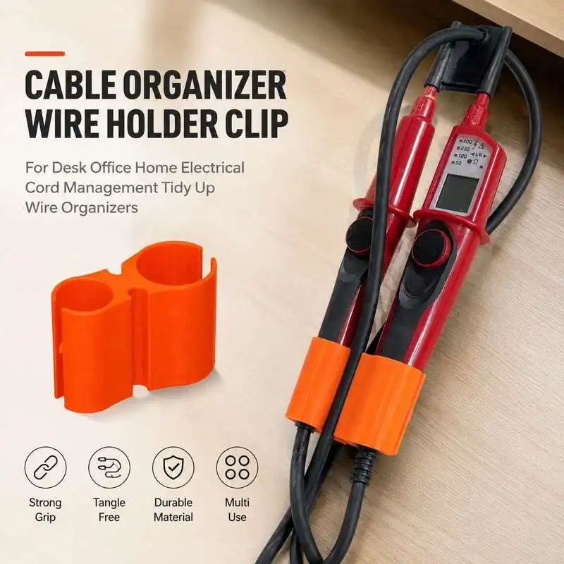 Dual Use Cable Organizer Wire Holder Clip For Tester Pen Electrical Cord Management Desk Office Accessories