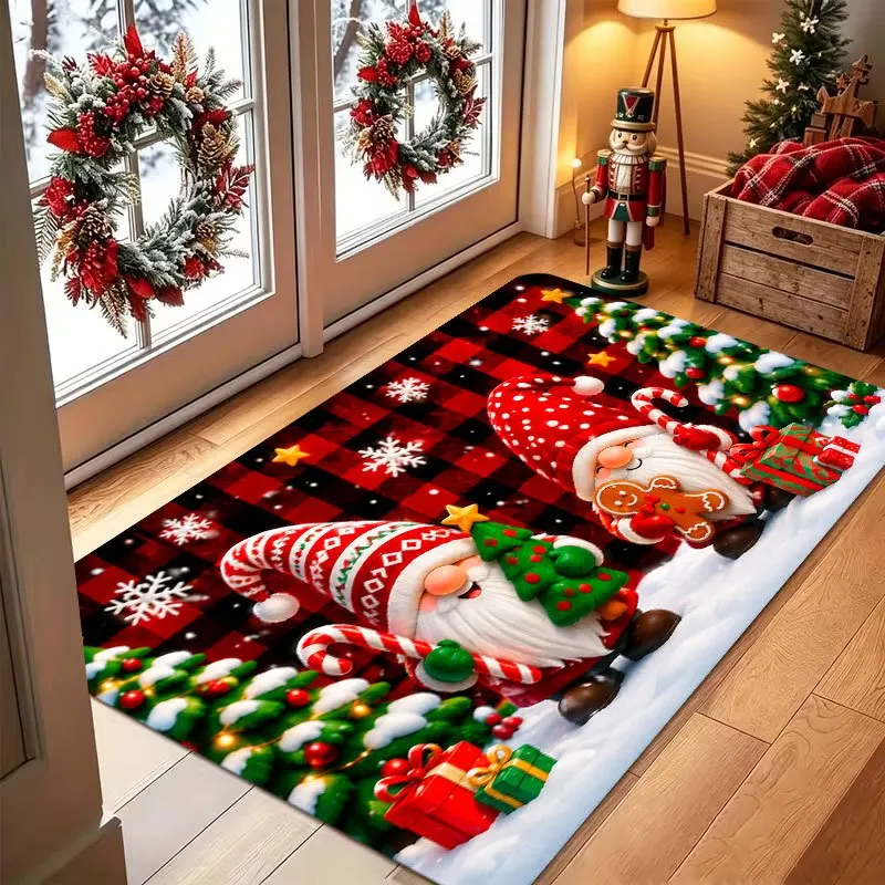 Baby Its Cold Outside Doormat Snowman Welcome Rug Plaid Winter Entryway Carpet Apartment Lounge Studio Floor Decor Mat